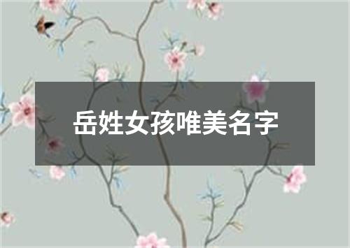 岳姓女孩唯美名字