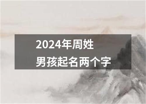 2024年周姓男孩起名两个字