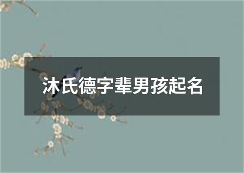 沐氏德字辈男孩起名