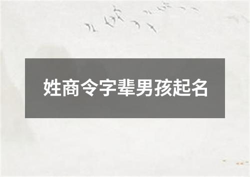 姓商令字辈男孩起名