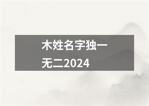 木姓名字独一无二2024