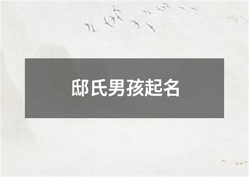 邸氏男孩起名