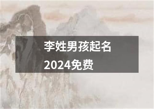 李姓男孩起名2024免费