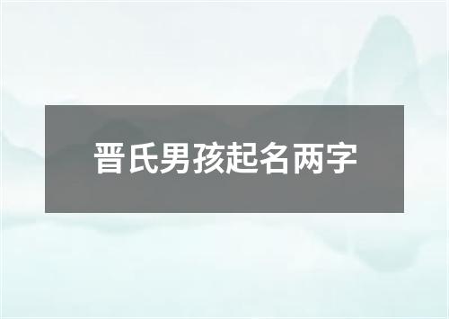 晋氏男孩起名两字