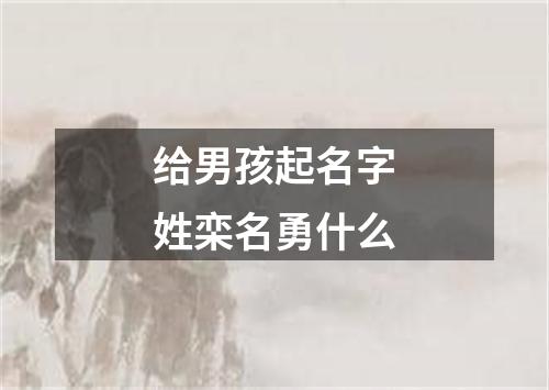 给男孩起名字姓栾名勇什么