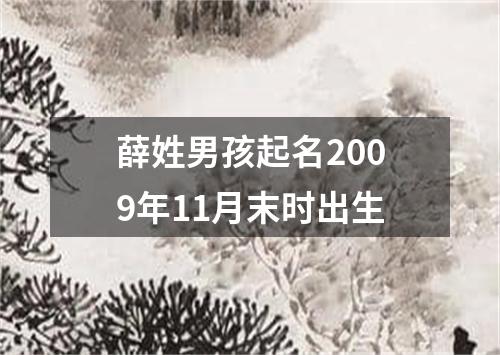 薛姓男孩起名2009年11月末时出生