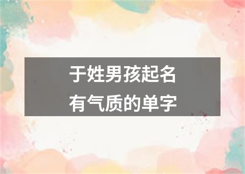 于姓男孩起名有气质的单字