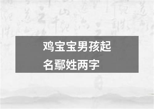 鸡宝宝男孩起名鄢姓两字