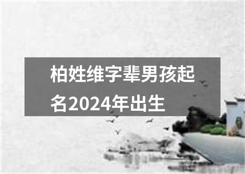 柏姓维字辈男孩起名2024年出生