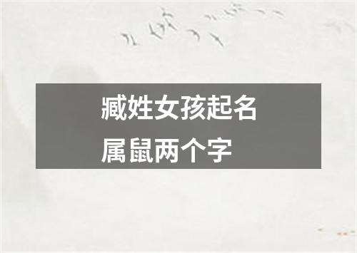 臧姓女孩起名属鼠两个字