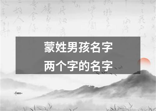 蒙姓男孩名字两个字的名字