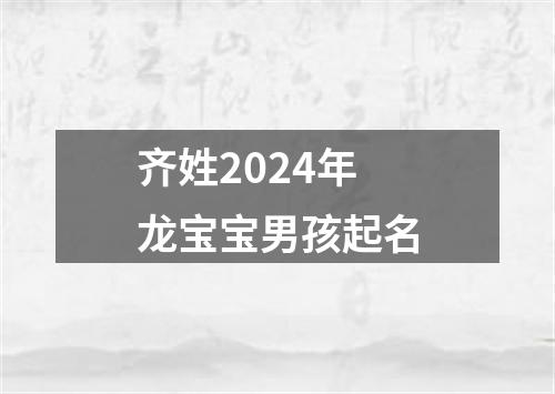 齐姓2024年龙宝宝男孩起名