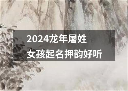 2024龙年屠姓女孩起名押韵好听