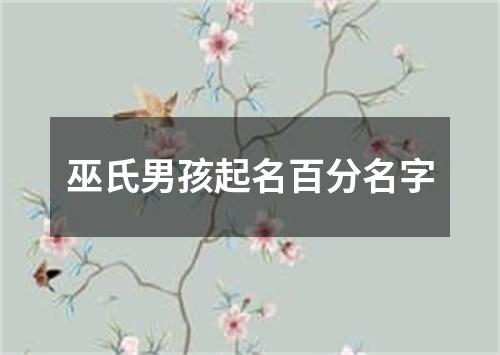 巫氏男孩起名百分名字