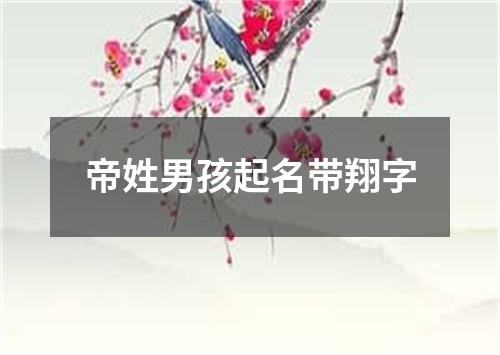 帝姓男孩起名带翔字