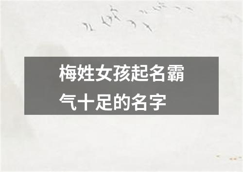 梅姓女孩起名霸气十足的名字