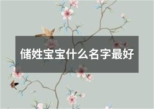 储姓宝宝什么名字最好