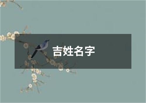 吉姓名字