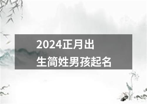 2024正月出生简姓男孩起名