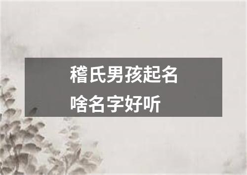 稽氏男孩起名啥名字好听