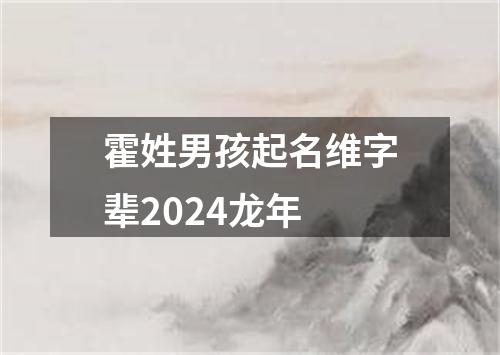 霍姓男孩起名维字辈2024龙年