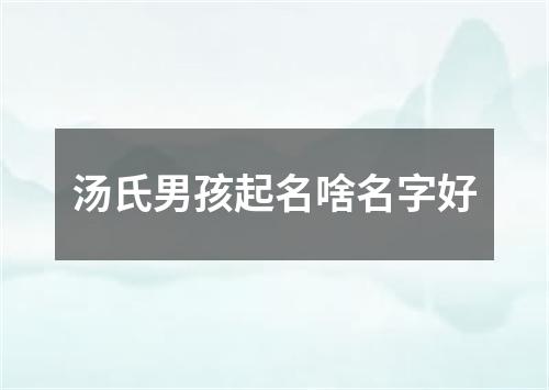 汤氏男孩起名啥名字好