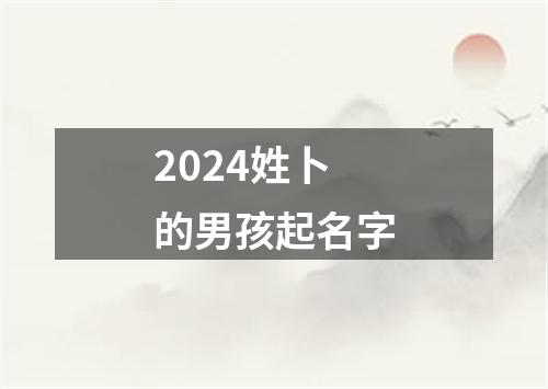 2024姓卜的男孩起名字