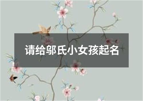 请给邬氏小女孩起名