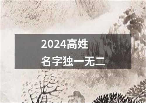 2024高姓名字独一无二