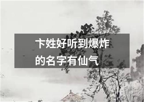 卞姓好听到爆炸的名字有仙气