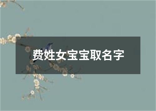 费姓女宝宝取名字