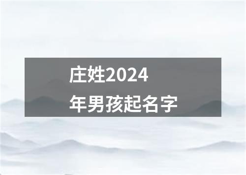 庄姓2024年男孩起名字