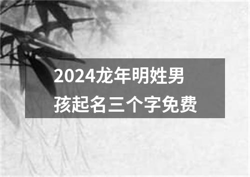 2024龙年明姓男孩起名三个字免费