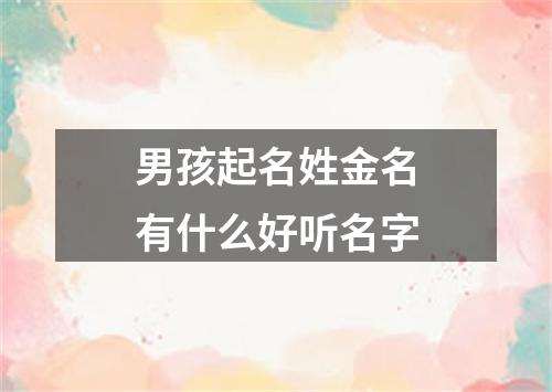 男孩起名姓金名有什么好听名字