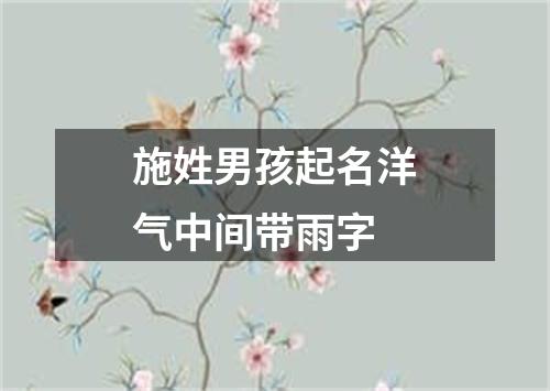 施姓男孩起名洋气中间带雨字