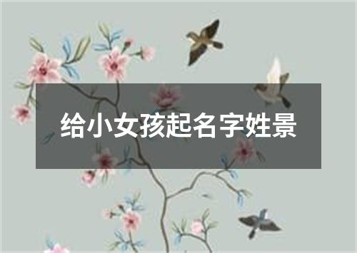 给小女孩起名字姓景