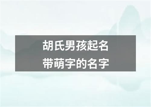 胡氏男孩起名带萌字的名字