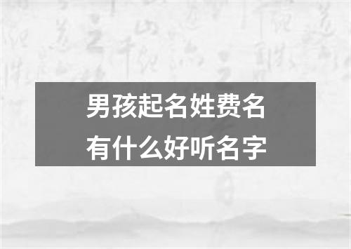 男孩起名姓费名有什么好听名字