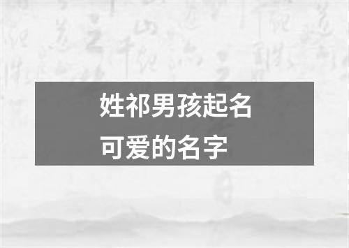 姓祁男孩起名可爱的名字