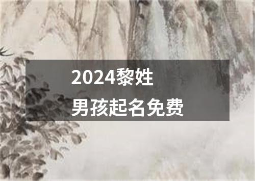 2024黎姓男孩起名免费