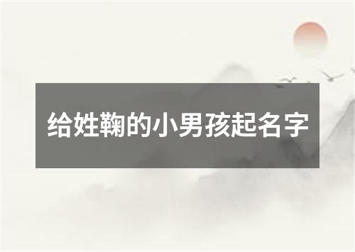 给姓鞠的小男孩起名字