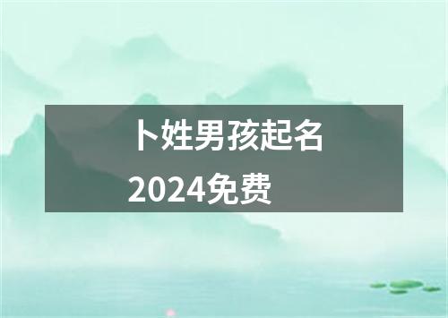 卜姓男孩起名2024免费