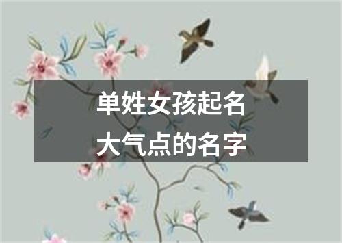 单姓女孩起名大气点的名字