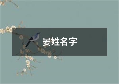 晏姓名字