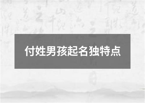 付姓男孩起名独特点