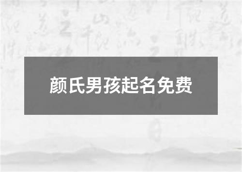 颜氏男孩起名免费