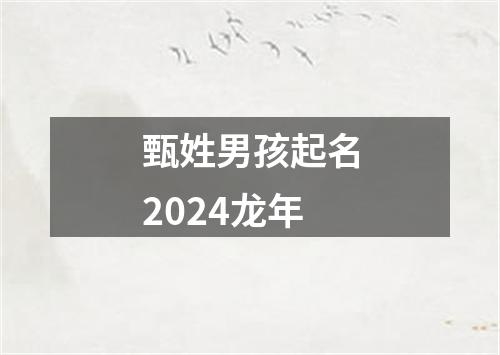 甄姓男孩起名2024龙年