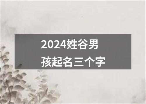 2024姓谷男孩起名三个字