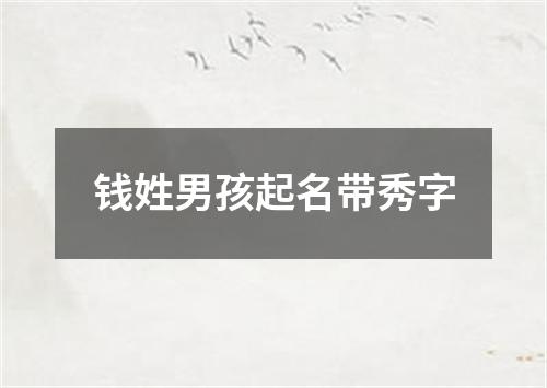 钱姓男孩起名带秀字