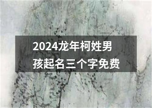 2024龙年柯姓男孩起名三个字免费